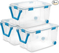 Sterilite 3-Pack Gasket Box, Weather-Resistant Storage Bins with Latching Lids, 120 Quart - Heavy-Duty Organizing Containers 
