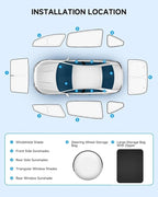 8pcs Thicken Full Car Window Shades for Toyota RAV4 2013-2018，Accessories, Reflective Windshield Sunshade Window Covers for Side Rear,UV Block and Blackout Privacy for Camping