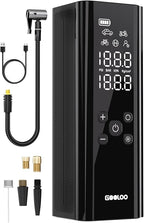 GOOLOO GT150 Tire Inflator Portable Air Compressor，4X Faster 150PSI Cordless Air Pump for Car Tires with Tire Pressure Gauge, Smart Electic Tire Pump with Auto-Shutoff for Pickup, Motor, Bike，Balls