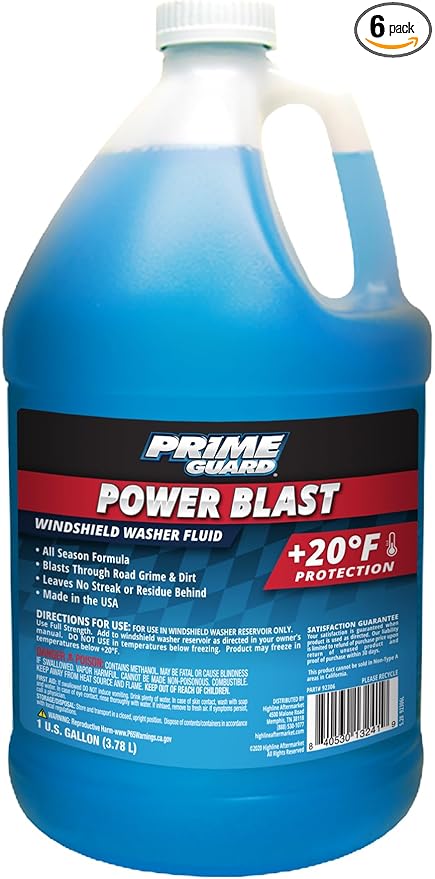 Prime Guard 92306 Power Blast +20°F Windshield Washer Fluid - 1 Gallon (Pack of 6)