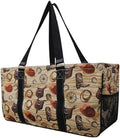 NGIL Extra Large Utility Tote Reusable Grocery Bag Oversized Collapsible for Groceries, Storage, Picnic, Beach (Western Cowboy-black)