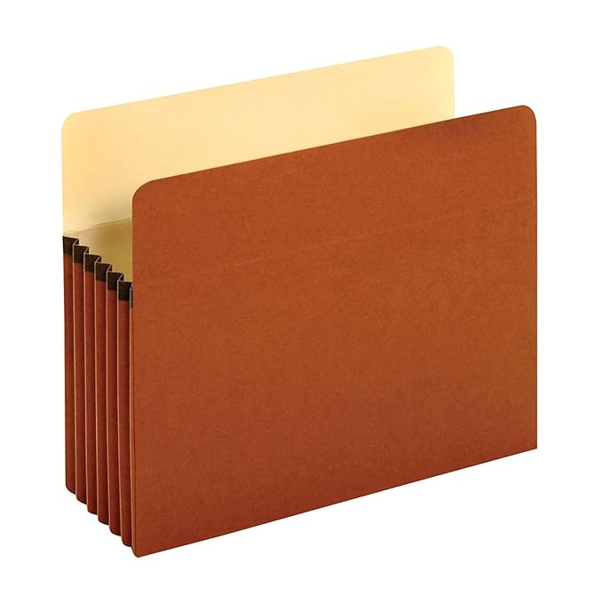 Pendaflex Expanding File Pockets, Letter Size, 5.25" Expansion, Reinforced with DuPont™ Tyvek® Material, Redrope, 10 per Box 