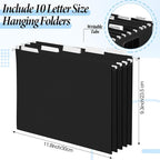 2 Pack Hanging File Holder, 10 Hanging Folders, Metal Mesh, Letter Size Folder Storage, Desktop Storage Cabinets, Office Scho