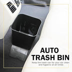 Car Trash Can for Vehicles Leakproof Compact Garbage Bin w/Stability Flap, Anti-Slip Base, Portable Trash Holder for Cars, Trucks, SUVs, Minivans (Black, Large)