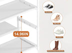 LUKYTOWER Extra Long Shoe Rack 6 Tier 39Pairs, Shoe Storage Organizer with 2 Hooks, Wide Stackable Shoe Organizer Racks for C