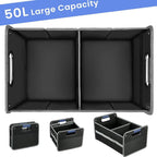 Car Trunk Organizer for SUV, Car Storage Organizer Reinforced Handles, Collapsible Multi-Compartment Foldable and Waterproof