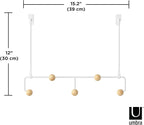 Umbra Estique Over The Door Coat Rack & Multi-Use Organizer, for Coats, Bags, Hats & More, Small, White/Natural
