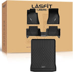 LASFIT Floor Mats & Cargo Liner for BMW 5 Series G30 2017-2023, Custom Fit TPE All Weather Easy to Clean Durable No-curling Full Set Car Liners for BMW 530i 540i M550i 540d xDrive, Black(Not for PHEV)