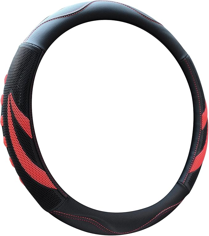 Alusbell Microfiber Leather Steering Wheel Cover Breathable Auto Car Steering Wheel Cover for Women and Men Universal 15 Inch