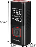 Cordless Tire Inflator 150PSI Portable Air Compressor with Auto Shutoff, Air Pump for Car Tires, Motorcycle, Bike, Balls, Inflatables, LED Light, Red, Large Capacity