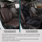 OGLAND 2 Pack Fur Fluffy Sheepskin Car Seat Covers for Universal Plush Soft Seat Cushion Accessories Automobiles (Graphite)