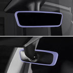 2PCS Protector Trim Frame Compatible with Tesla Model 3 Y 2020-2024 2025 2026 Screen Edge Frame Rearview Mirror Cover Interior Decorations Center Console Decor Highland Juniper Accessories (Purple)