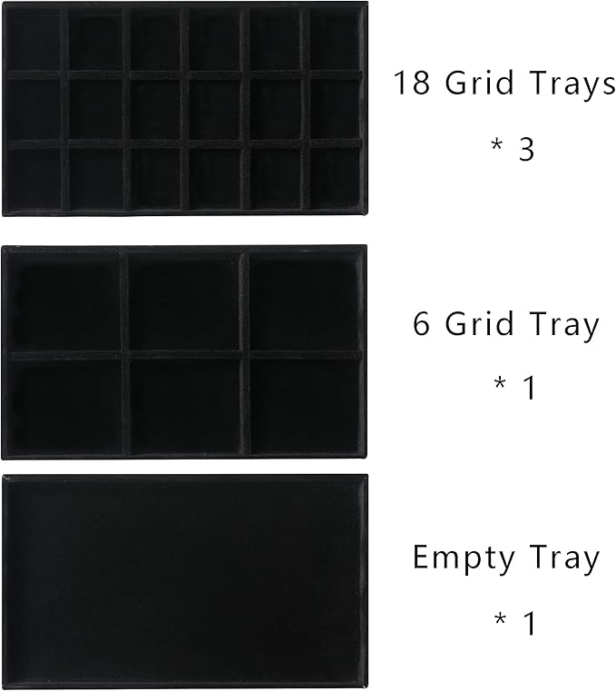 Frebeauty Acrylic Jewelry Organizer Earring Organizer Box with 5 Drawers Earring Holder Organizer with Velvet Trays Clear Jew