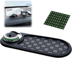 Multifunction Car Anti-Slip Mat, Non-Slip Dashboard Storage Pad with 360° Rotatable Phone Holder & Temporary Parking Number, 