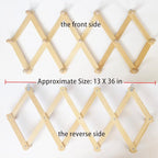 AMAPON Accordion Style Expandable Wall Wooden Coat Rack 13 Hooks (Pegs) Hang Hats Jackets Coffee Mug Purses Necklaces Towels 