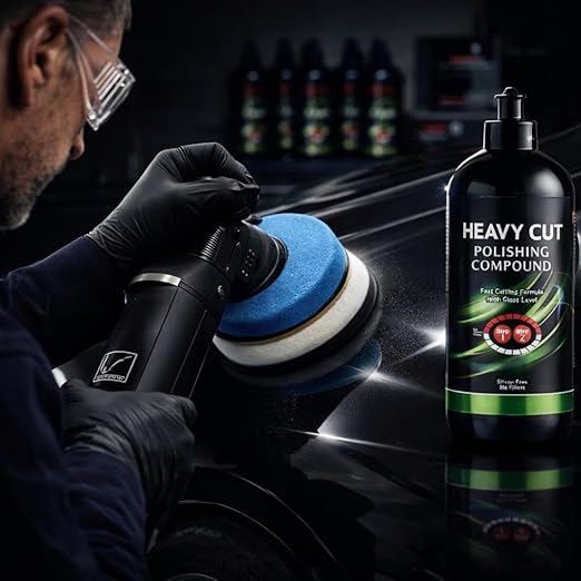 923 Heavy Cut Polishing Compound – Fast Cut & High Gloss Finish for Automotive Clear Coats – Silicone-Free, Water-Based, 1kg Bottle – Removes P1500+ Scratches & Restores Shine