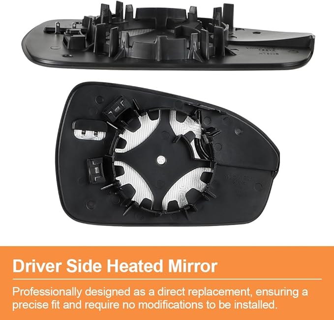 Senzeal Driver Side Heated Mirror Glass Replacement with Blind Spot mirror for Ford Fusion 2013 2014 2015 2016 2017 2018 2019 2020 DS7Z17K707F (Left Side)