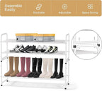 KEETDY 2-Tier Long Shoe Rack for Closet Metal Shoe Organizer for Entryway, Wide Stackable Shoe Storage Shelf with Sturdy Wire