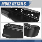 Auto Dynasty Rear Bumper End Caps Cover Compatible with 2015-2020 Ford F-150, Passenger Right Side, Non Parking Sensor Holes, Primered/Painted Black