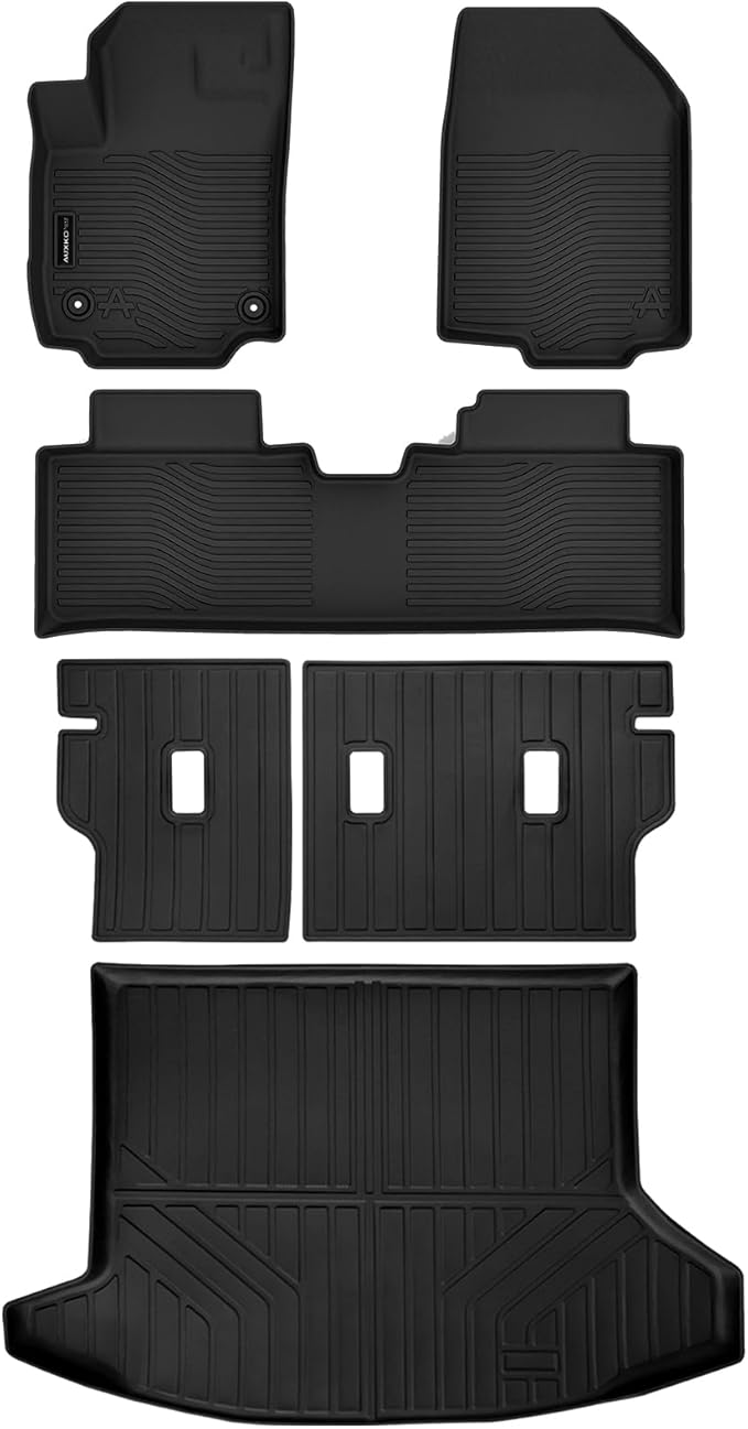 Auxko All Weather Floor Mats Cargo Mat Backrest Mat Fit for Chevrolet Equinox 2025 2026 & GMC Terrain 2025 2026 Gas (Not EV) TPE Rubber Liners Accessories Odorless All Season Car Floor Liner Black