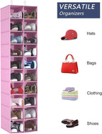 coastal rose Hanging Shoe Organizer for Closet, 20 Sections Hanging Closet Organizers and Storage Shelves, Space Saving Shoe 