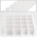 ZOENHOU 60 PCS 12.6 x 2.76 Inch White Drawer Dividers, Adjustable Premium Plastic Drawer Divider Organizers for Makeup Drawer