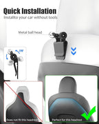 Tesla Back Seat Tablet Mount for Model 3/Y, [Anti-Drop] Tesla Headrest iPad Holder with 360° Adjustable Road Trip Essentials for Kids Fits All 4.7-12.9'' Devices