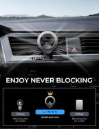 LISEN for MagSafe Car Mount Fits iPhone 17 Pro Max Air 16 15 14 13 Mag Safe Case, Magnetic Phone Holder for Car [24 Super Magnets] Car Vent Phone Mount for Mag Safe Phone Holder Car Accessories