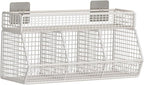 Multifunctional Metal Wire Hanging Basket Wall Organizers Accessory For Kitchen And Living Room With 3 Storage Grids