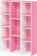 Furinno LUDER Book Shelf, 11-Cube Bookshelf, Reversible Bookcase, 9.4 x 29.1 x 41.7, Easy Assembly, for Living Room, Bedroom,