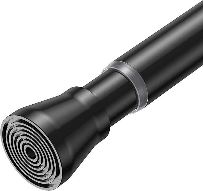 AIZESI Tension Curtain Rod for Windows 45 to 77 Inch, Adjustable Expandable Spring Curtain Rods No Drilling, Non Slip Curtain