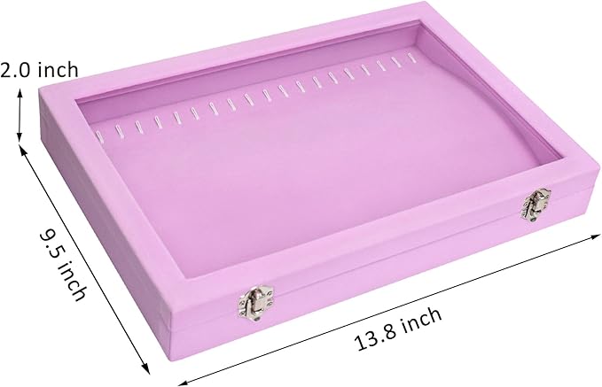 Vicoter Velvet Necklace Display Jewelry Tray 20 Hook Necklace Tray Necklace Pendant Jewelry Tray for Women and Girls