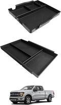 Muslogy Jump Seat Center Console Organizer Compatible with Ford F150 2021-2025 2026 Accessories Underseat Storage Insert Box Console Armrest Divider(Jump Seat ONLY) - 2PCS, Upper & Lower