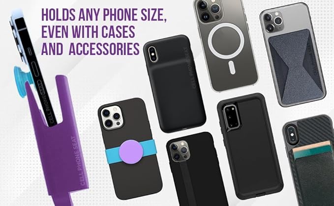 Cup Holder Phone Holder Mount for Car - Universal Adjustable Expander Cradle Hands-Free Driving - Compatible with All Smartphones Car Mount for iPhone Samsung Google Android Mobile Accessories Purple