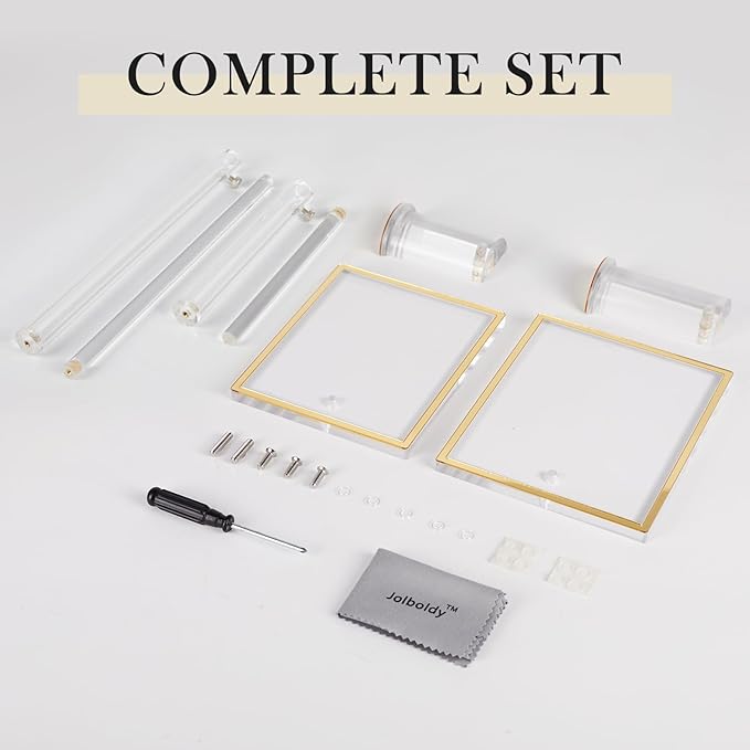2 Pack Acrylic Handbag Display Stand, Gold Trim Clear Purse Holder 14"-24" Adjustable Height Thicken Anti-slip Base, Purse Ra
