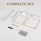 2 Pack Acrylic Handbag Display Stand, Gold Trim Clear Purse Holder 14"-24" Adjustable Height Thicken Anti-slip Base, Purse Ra