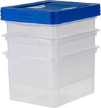 IRIS USA File Box, Plastic File Organizer Box With Lids, Letter/Legal File, Important Document Box, Portable Storage Filing B
