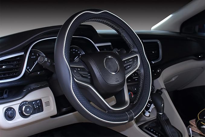 Mayco Bell 2019 New Microfiber Leather Car Extra Large Steering Wheel Cover for Big Trucks (17.5-18'', White)