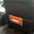 Car Tissue Holder, Sun Visor Tissue Holder, Car Visor Napkin Holder, PU Leather Backseat Tissue Case Holder for Car Vehicle with Zipper (Brown)