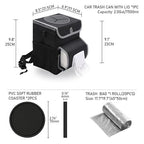 upra Car Trash Can with Lid,Bag Hanging Storage Pockets,Adjustable Tissue Holder & Straps,Portable Waterproof Garbage Bin, 1.98 Gal Large Capacity Multipurpose Bin