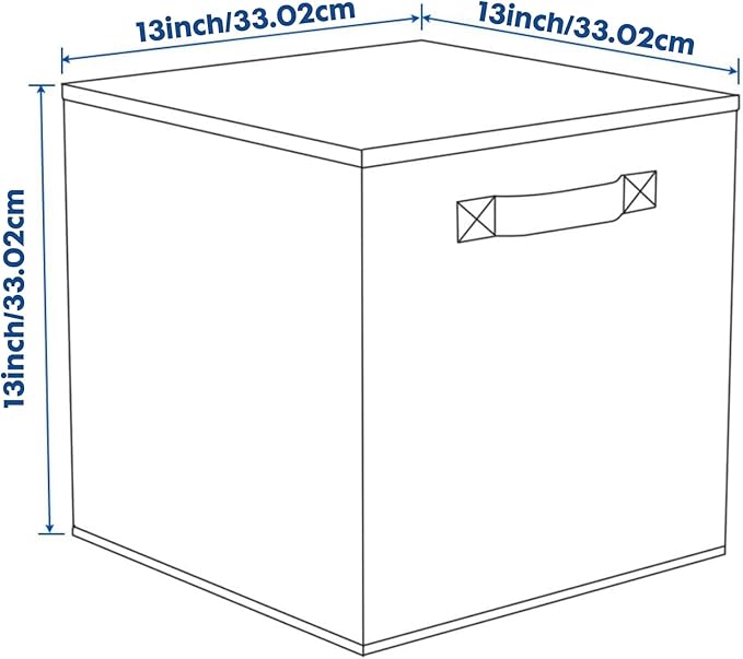 ShellKingdom Storage Bins, Foldable Fabric Storage Cubes And Cloth Organizer Drawer For Closet And Toys, 13 X 13 X 13 INCH, 8