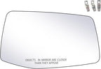 Passenger Side Replacement Mirror Glass - compatible with Chevy & GMC vehicles - Silverado 2019-2024, Sierra 2019-2024 -Heated with backing plate, no blind spot detection, w/o auto dimming