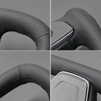 MEWANT Hand Stitched Tesla Model S Yoke Steering Wheel Cover Wrap for Tesla Model S 2021-2023 / Model X 2021-2023 Tesla Yoke Steering Wheel Accessories