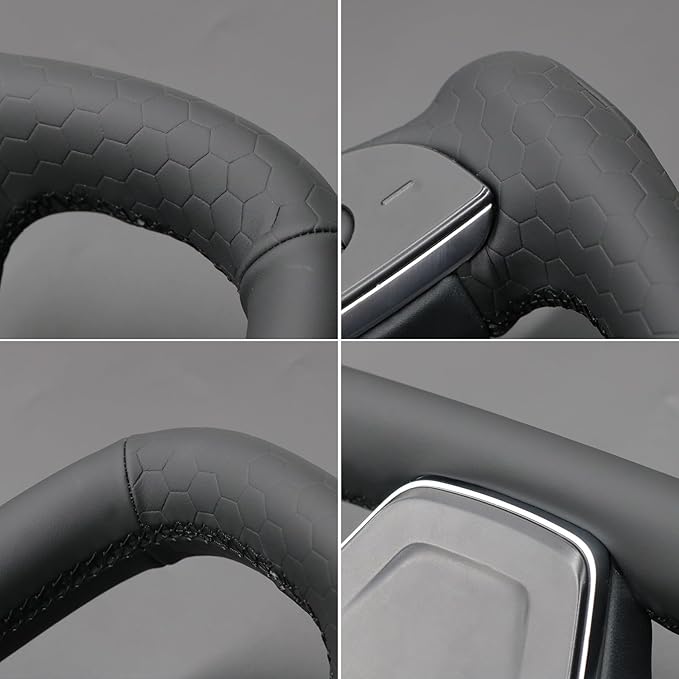 MEWANT Hand Stitched Tesla Model S Yoke Steering Wheel Cover Wrap for Tesla Model S 2021-2023 / Model X 2021-2023 Tesla Yoke Steering Wheel Accessories