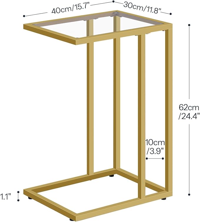 HOOBRO Floating Shelves and C Shaped End Table, 15 Inch Wall Shelf Set of 2, Wall Mounted Storage Shelves 2-Tier, Side Table 