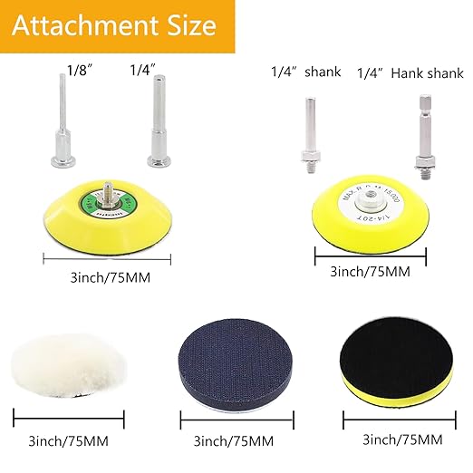 134Pcs Sandpaper 3Inch Sanding Disc Drill Polishing Kit, Wet Sanding Paper Headlight Restoration Kit, 60-10000Grit Hook & Loo