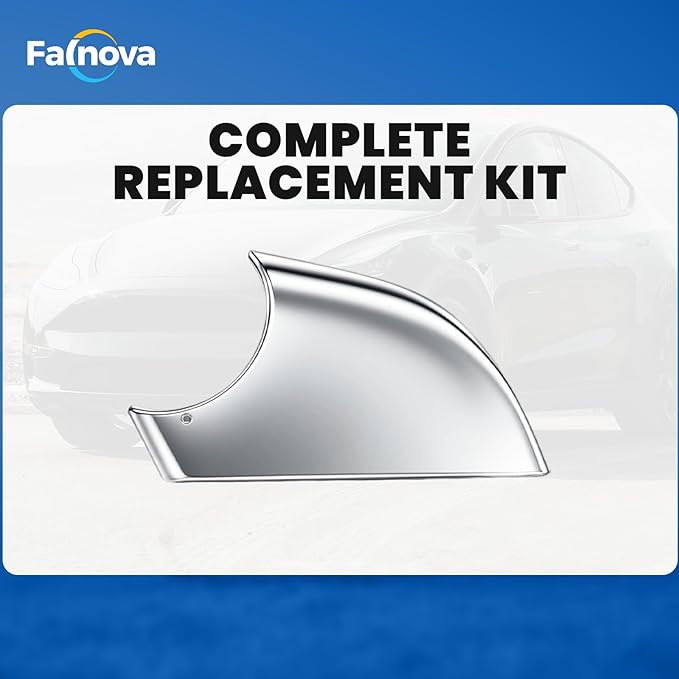 Left Rearview Mirror Cover Bracket, Compatible with Tesla Model 3 2017-2024, Side Mirror Base Cover Replacement Part, Suitable for Tesla Model 3 Accessories（Chrome）