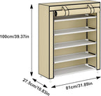 Laiensia 5-Tier Vertical Shoe Rack Organizer, Space Saving Shoe Storage Organizer, Non-Woven Cover Shoe Shelf Holds 20-25Pair