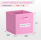artsdi 11x11 storage cube bins (Set of 10) Foldable Fabric storage cubes with 10 Labels Window Cards & a Pen,11 inch cube sto