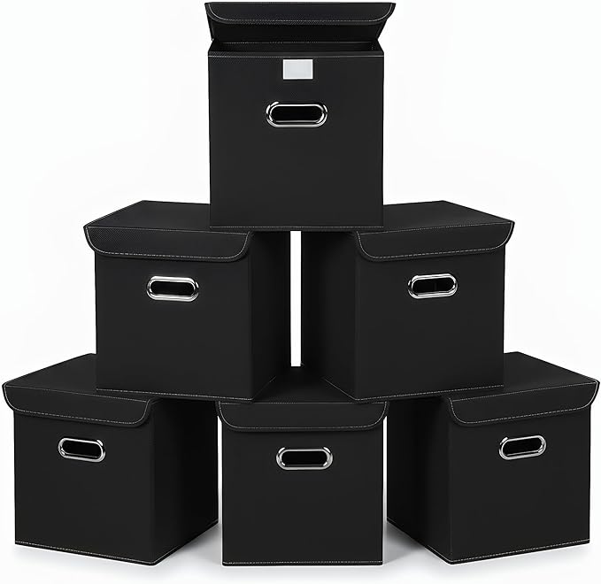 Closet Organizers Fabric Storage Bins With Lids Collapsible Cube Storage Organizer Basket With Handles,Storage Boxes for Clot